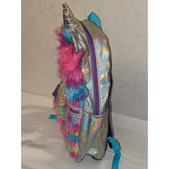 Wonder Nation Unicorn Fuzzy Backpack 17" Laptop Sleeve Reflective DAMAGED CORN - Picture 6 of 8